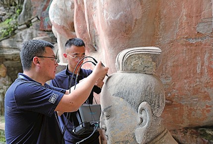 重慶大足石刻臥佛修復(fù)將進(jìn)入最后階段