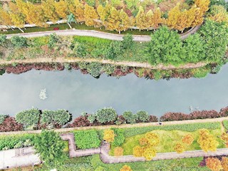 航拍下的永定河濕地公園